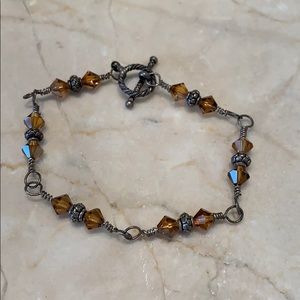 Acrylic and silver bracelet